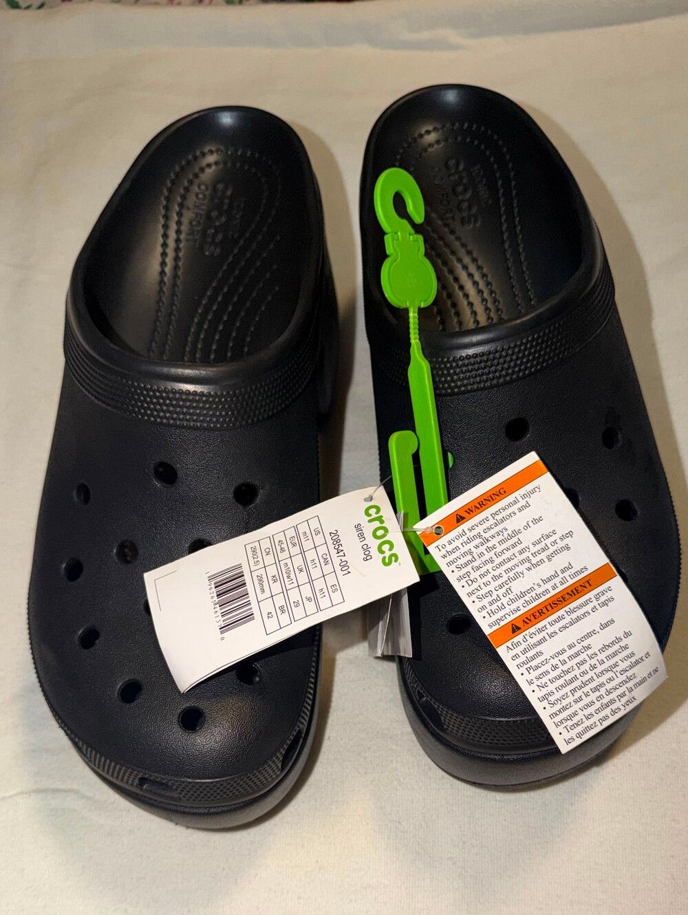 NWT CROCS Black siren Platform Clogs size 11 - Picture 3 of 8